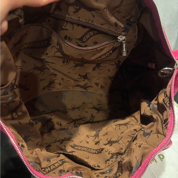 Authentic Longchamp Le Pliage Cuir Leather Zip Tote medium Shoulder Bag - Picture 7 of 16